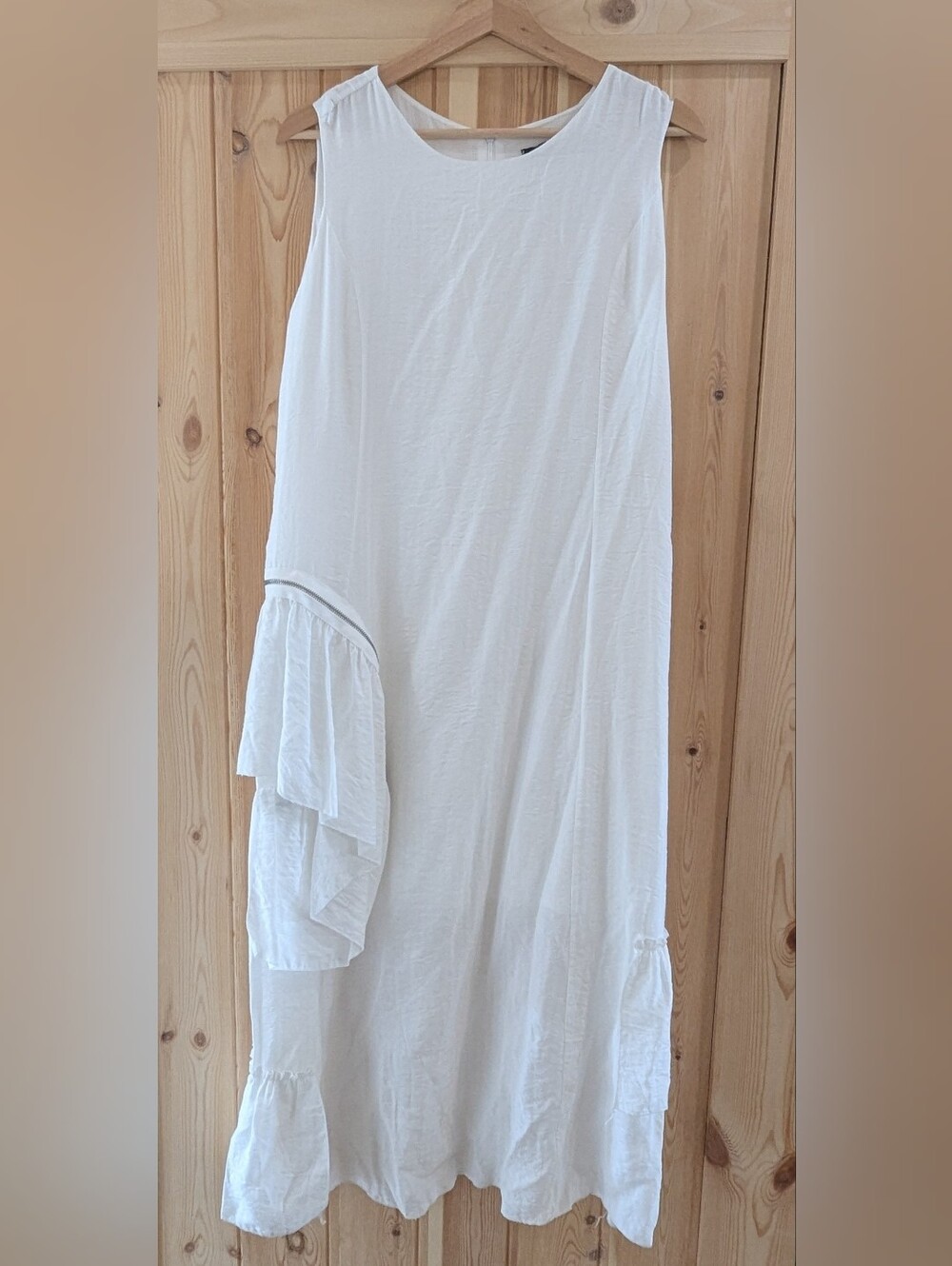 Made in Italy White Ruffle Midi Dress - Picture 2 of 7